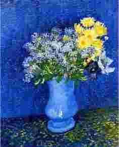 Vincent Van Gogh Vase with Lilacs, Daisies Anemones